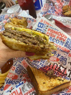 Double patty melt On Texas toast