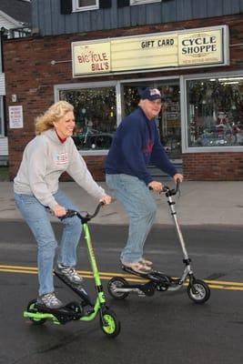 Ted & Rachel in front of Bicycle Bill's