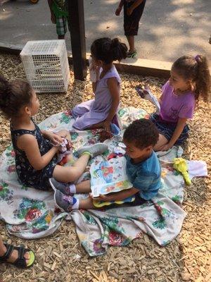 Preschool Outside Literacy Learning Environment.