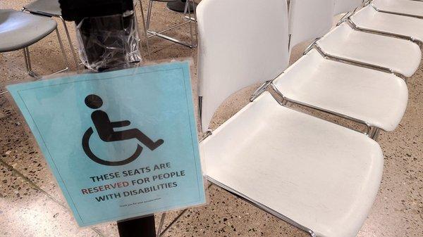 Seats for people with disabilities or handicapped  DMV Flamingo  Mon 5.22 23