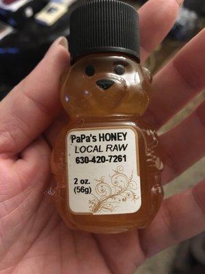 Cool find here: local, raw honey!