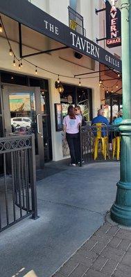 The Tavern Grill has 2 tables outside for sidewalk seating