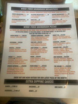 Menu 7/29/22