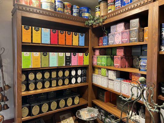 Corner display of Harney & Sons (and the related HT) teas for sale. The biggest I've ever seen in one place!