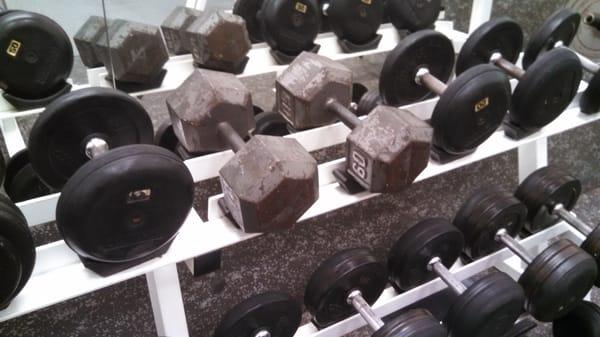 Fred Flintstone left his dumbbells here.