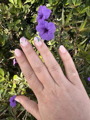 Hard gel nail with spring flowers!