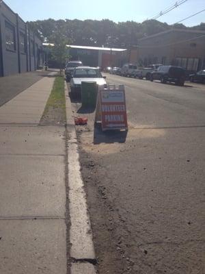 When driving down look for this sign and make a left