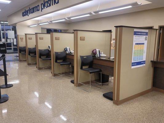 Plasma donor medical screening area.