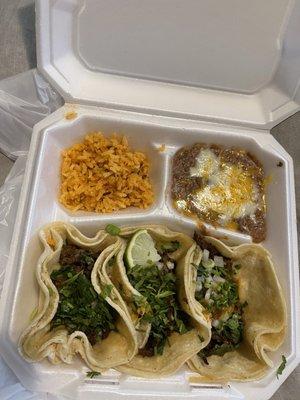 Special Tacos (carne asada) Make It a Combo (adds Rice and Beans)