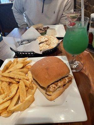 Cajun Chicken Club Sandwich. Again chicken was dry and unseasoned. The bread was hard as well. At least the fries were ok.