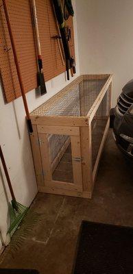 Custom built kennel for customers garage.