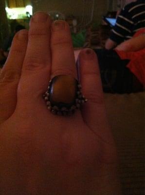 amber hand crafted ring