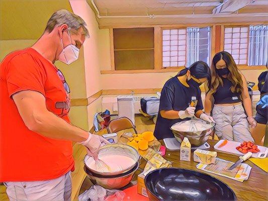 Preparing the Fruit Sandos