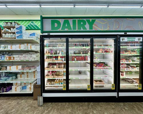 Household products, dairy, and frozen foods