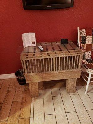 Quaint and charming chicken coop table