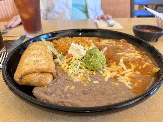 Chimichanga and chile relleno