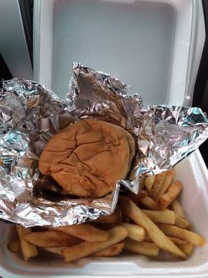 Cajun chicken plate with double order of fries.