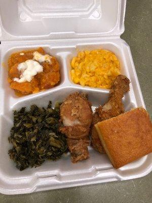 Food that was served for black history month. Terrible choice in the menu considering this is a white facility.