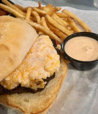 Pimento cheese burger