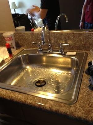 This is the bathroom sink. Wait, it's also not in the bathroom!