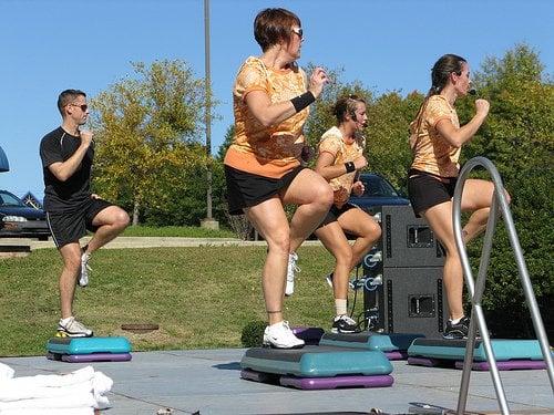 Picture taken at a special outdoor fitness event held at The Club at Oak Branch