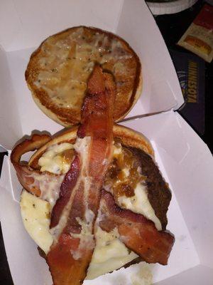 Sooo it doesn't look like the bacon truffle burger in the commercial. It's okay tasting. I would not pay almost $7 for this though.