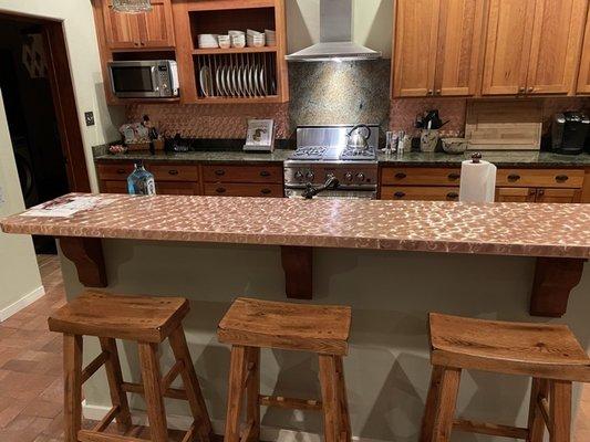 Copper bar and backsplash