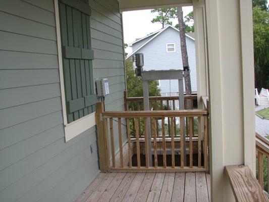 Cargo lift installed through the deck.