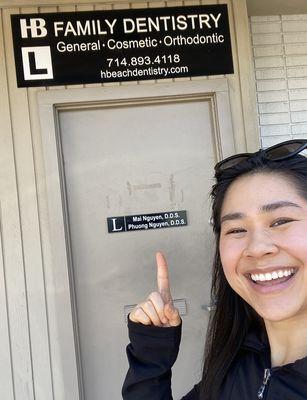 Check out my pearly whites and their front door!