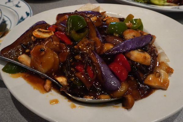 Egg plant with noodles on the special spring menu