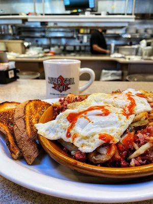 Beer Braised Corned Beef Hash & Eggs