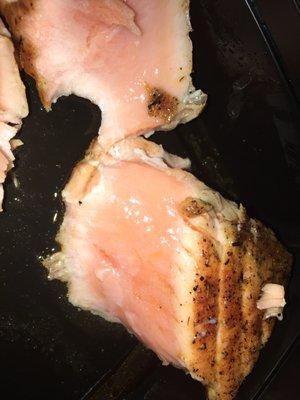 Salmon not fully cooked