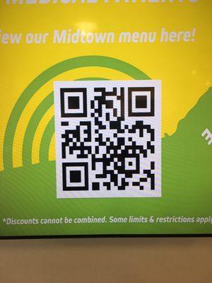 QR code for menu