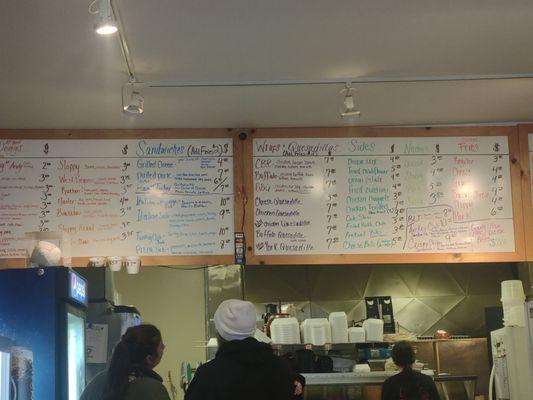 Overhead menu