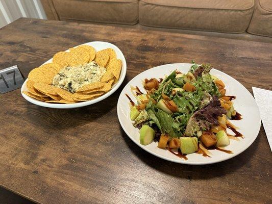 Spinach and Artichoke Dip, & Autumn Salad