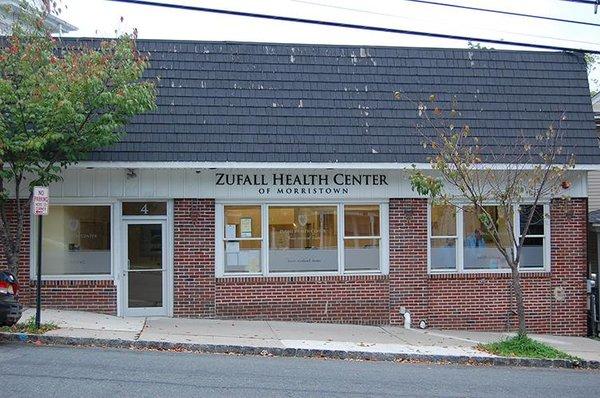 Street view of Zufall Health's Morristown location. This facility provides medical, dental, and behavioral health services.