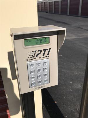 Electronic gate access at Carson City Storage.