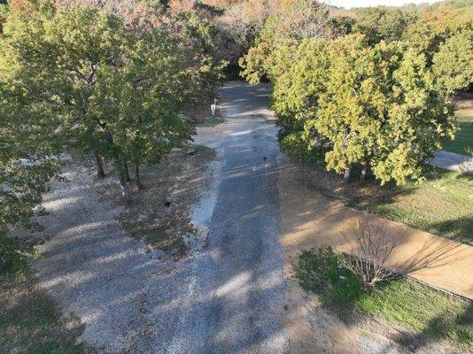 Drone view looking towards our gate