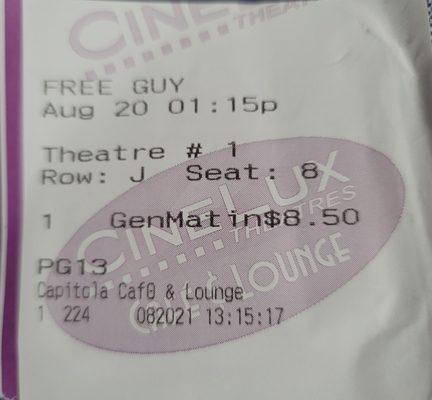 Saw Free guy, it was hilarious and felt like a mid 2000's comedy.