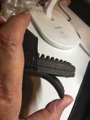 Sole separating from footbed even after being reglued with Shoe Goo