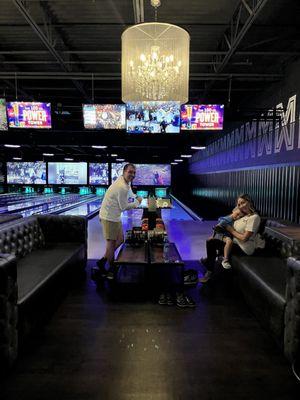 Bowling lanes VIP with animation