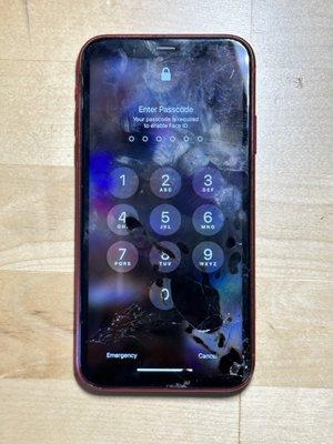 iPhone 11 damaged LCD