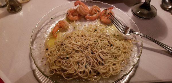 Shrimp scampi. $28