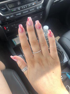 Dip nails with gel polish nail art