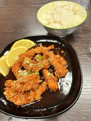 My orange shrimp, very flavorful.