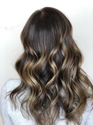 a rich brown color with hand painted highlights was exactly what this momma wanted