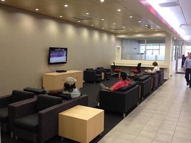 Our Toyota Service Center provides a comfortable seating area and flat screen TV in our customer lounge