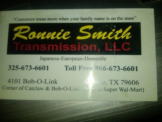 Ronnie Smith Transmission Service Llc