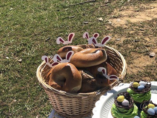 Bagels for Easter picnic.