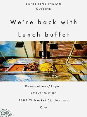 Lunch buffet is back!!!